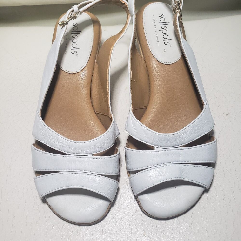 Softspots Neima Women's Leather Slingback Shoes color white Sz 6.5WW  NNN - Picture 7 of 7